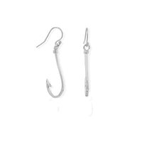 Thumbnail for Rhodium Plate Fish Hook Earrings