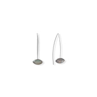 Thumbnail for Rhodium Plated Labradorite Long Wire Earrings