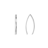 Thumbnail for Rhodium Plated Flat Long Wire Earrings