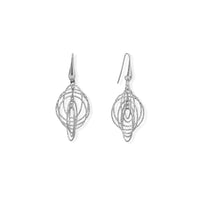 Thumbnail for Italian Rhodium Plated 3-D Drop Earrings