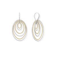 Thumbnail for Italian Two Tone 6 Ring 3-D Earrings