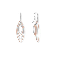 Thumbnail for Italian Two Tone Marquise 3-D Earrings