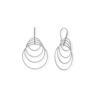 Thumbnail for Italian Rhodium Plated Graduated Ring 3-D Earrings