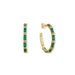 Bodacious Baguettes! Green Baguette CZ 3/4 Hoop Earrings