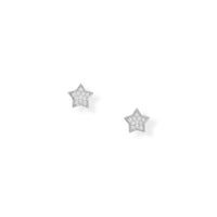 Thumbnail for Shine Bright! Rhodium Plated CZ Star Stud Earrings