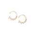 14 Karat Gold Plated Beaded Sun 3/4 Circle Wire Earrings