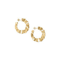 Thumbnail for Wonderfully Wavy! 14 Karat Gold Plated Flat Wavy Hoop Earrings