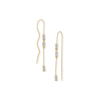 Thumbnail for Bodacious Baguettes! White Baguette CZ Threader Earrings