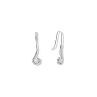 Thumbnail for Rhodium Plated Hook Design Cultured Freshwater Pearl Earrings