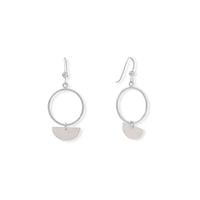 Thumbnail for Rhodium Plated Open Circle with Shell Earrings