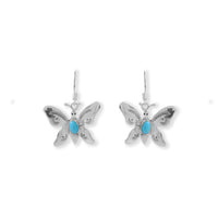 Thumbnail for Bold and Beautiful! Navajo Turquoise Butterfly Earrings