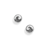 Thumbnail for Oxidized Wave Outline Stud Earrings