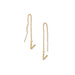 14 Karat Gold Plated "V" Initial Threader Earrings