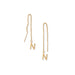14 Karat Gold Plated "N" Initial Threader Earrings