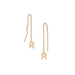 14 Karat Gold Plated "R" Initial Threader Earrings