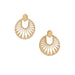 14 Karat Gold Plated Sun Dial Design Earrings