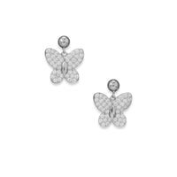 Thumbnail for Rhodium Plated CZ Butterfly Dangle Earrings