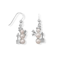 Thumbnail for Cultured Freshwater Pearl Snowman Earrings