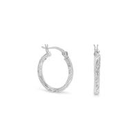 Thumbnail for 2.5mm x 20mm Diamond Cut Hoop Earrings