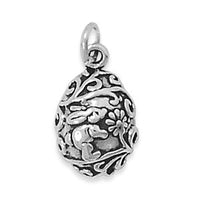 Thumbnail for Egg with Bunny & Flowers Charm