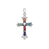Thumbnail for Marquise Multicolor Stone Cross Pendant