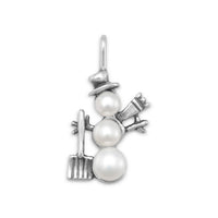 Thumbnail for Cultured Freshwater Pearl Snowman Charm