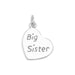 Oxidized "Big Sister" Heart Charm