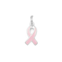 Thumbnail for Pink Enamel Awareness Ribbon Charm