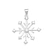 Rhodium Plated 8 Point Snowflake/9 CZ Pendant
