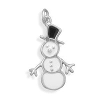 Thumbnail for White and Black Enamel Snowman Charm