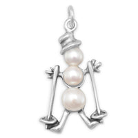 Thumbnail for Cultured Freshwater Pearl Skiing Snowman Charm