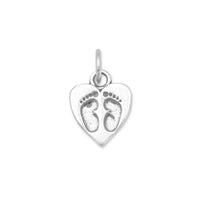 Thumbnail for Heart Charm with Baby Footprints