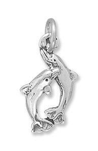 Thumbnail for Oxidized Playful Dolphins Charm