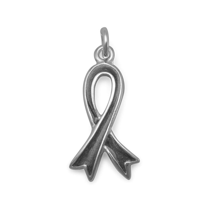 Grey Awareness Ribbon Charm