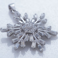 Thumbnail for Rhodium Plated CZ Snowflake Pendant