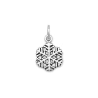 Thumbnail for Small Oxidized Snowflake Charm