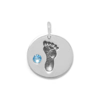 Thumbnail for Footprint Charm with Blue Crystal