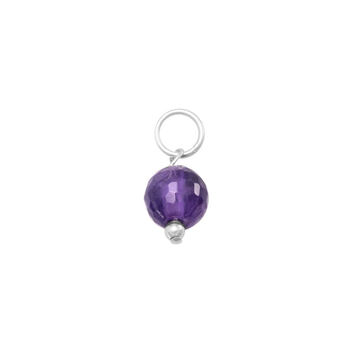 Faceted Amethyst Bead Charm - February Birthstone