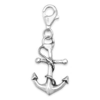Thumbnail for Oxidized Anchor Charm with Lobster Clasp