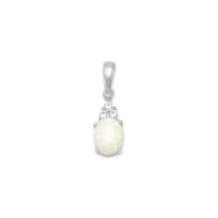 Thumbnail for Rhodium Plated Australian Opal and White Topaz Pendant