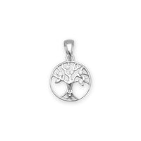 Thumbnail for Rhodium Plated CZ Tree of Life Pendant