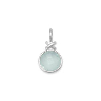 Thumbnail for Faceted Sea Green Chalcedony Pendant with 