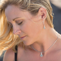 Thumbnail for Faceted Sea Green Chalcedony Pendant with 