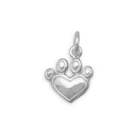 Thumbnail for Heart Paw Print Charm
