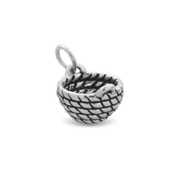 Thumbnail for Oxidized Woven Basket Charm