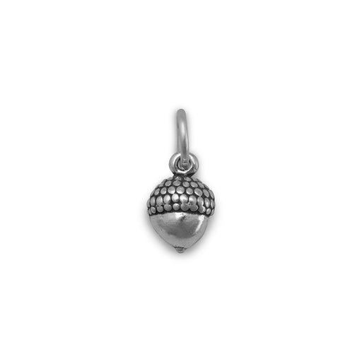 Small Oxidized Acorn Charm