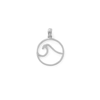 Thumbnail for Rhodium Plated Outline Wave Pendant
