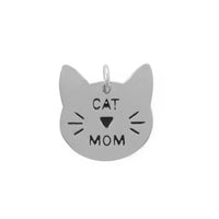 Thumbnail for Rhodium Plated Cat Mom Charm