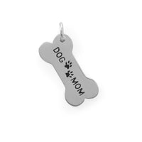 Thumbnail for Rhodium Plated Sterling Silver Dog Mom Charm
