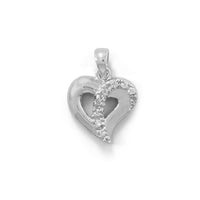 Thumbnail for Rhodium Plated CZ Heart Pendant
